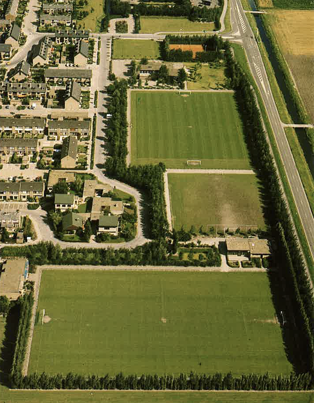 Overzicht van het oude terrein van voetbalclub BSC '68